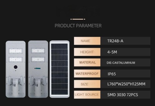 Outdoor Solar Lights Super Bright Rotatable Module 80w 100w Module Design Solar Street Light