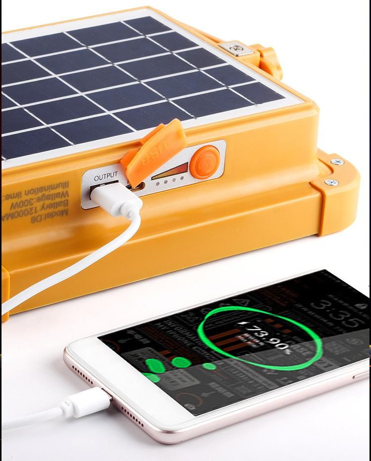 Solar charging floodlight outdoor home construction site lighting stall light night fishing camping emergency super bri