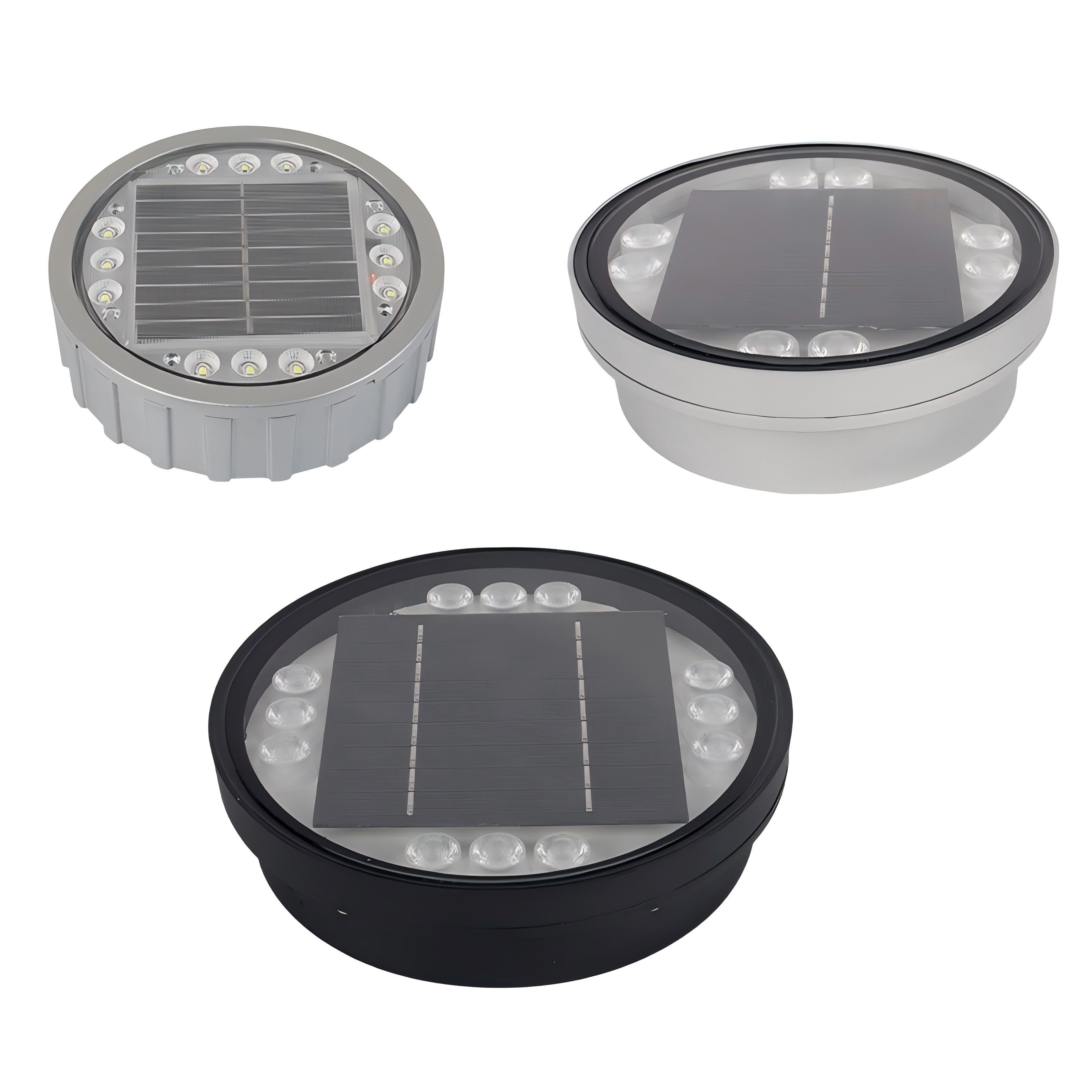 Aluminum square spike light Outdoor LED embedded floor tile light Round solar ground light