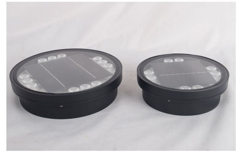 Aluminum square spike light Outdoor LED embedded floor tile light Round solar ground light