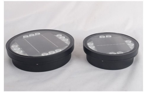 Aluminum square spike light Outdoor LED embedded floor tile light Round solar ground light