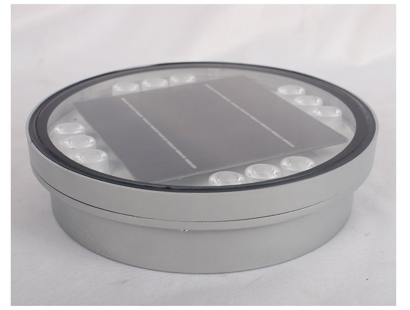 Aluminum square spike light Outdoor LED embedded floor tile light Round solar ground light