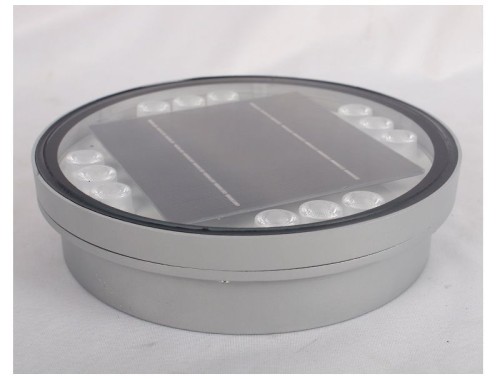 Aluminum square spike light Outdoor LED embedded floor tile light Round solar ground light